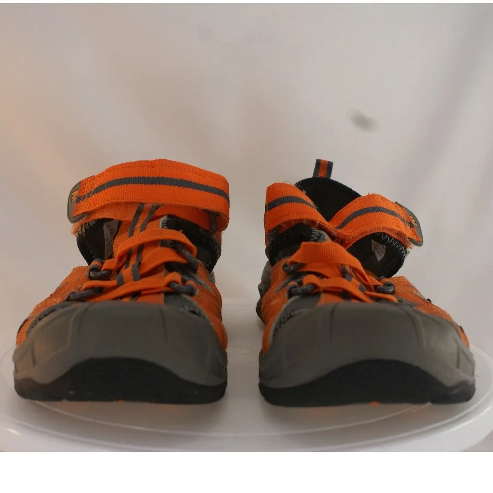 Merrell Hydro Kids Orange Gray Leather Mesh Water Sandals MY56930 US 4M EU 35